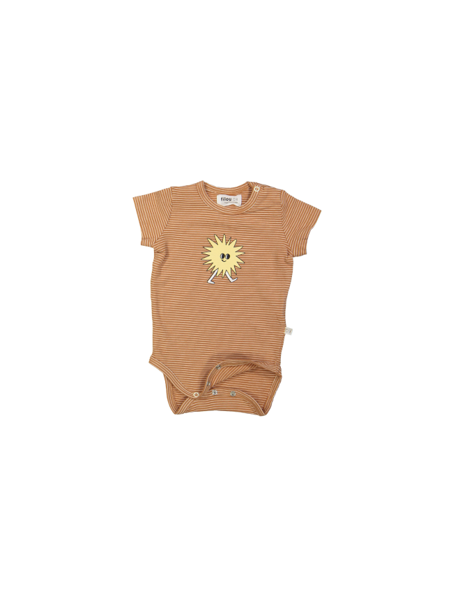 Body KM rayé soleil brun clair