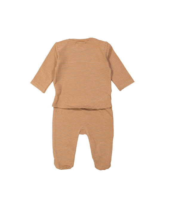 Pyjama rayé soleil brun clair