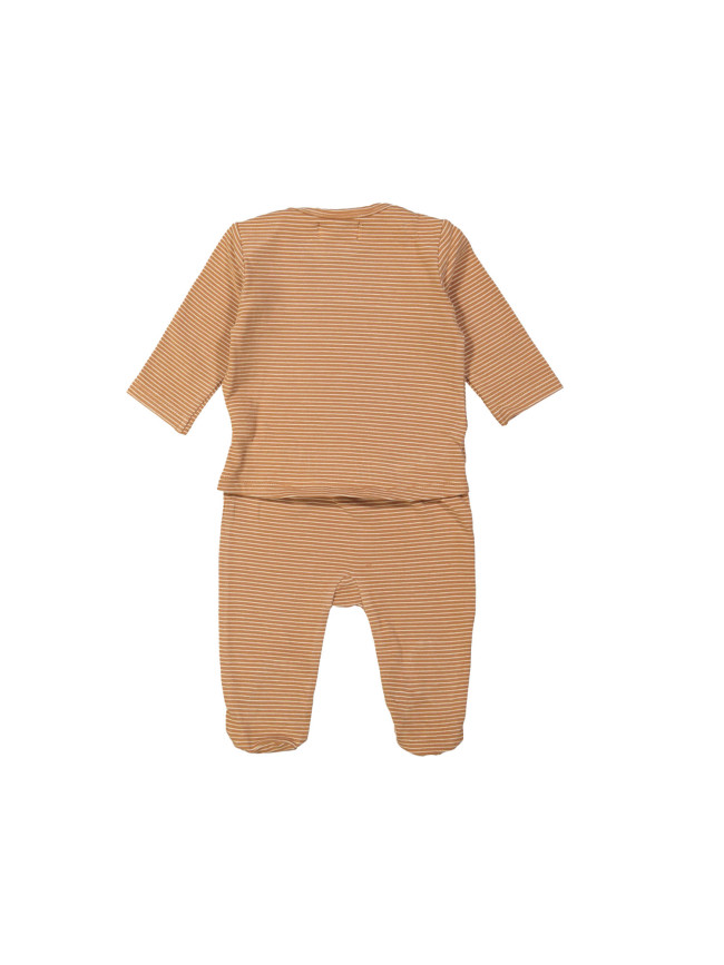 Pyjama rayé soleil brun clair