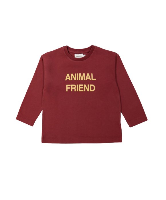 T-shirt animal ami rouge-brun