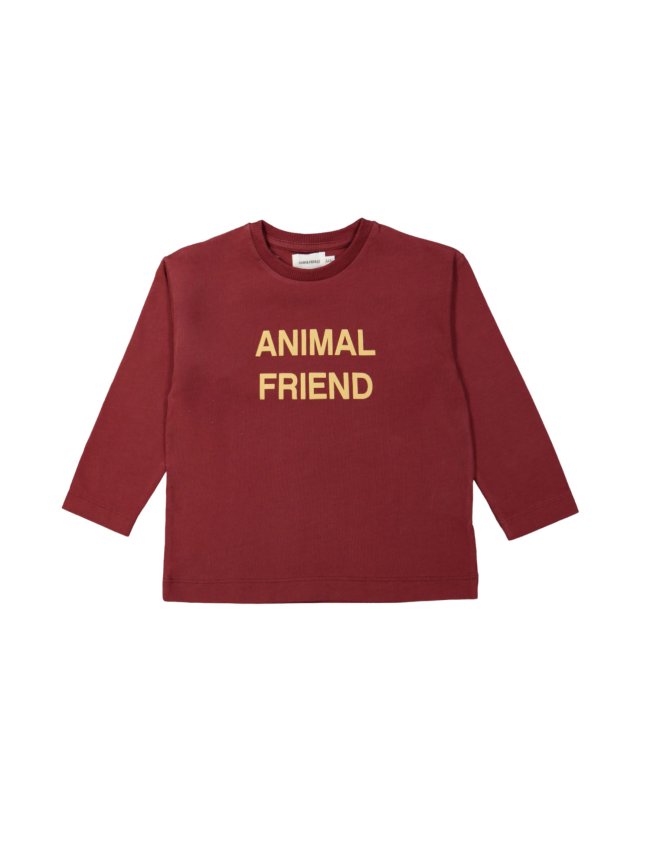 T-shirt animal ami rouge-brun