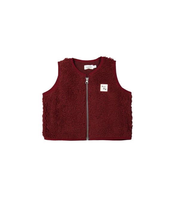 Bodywarmer teddy bordeaux