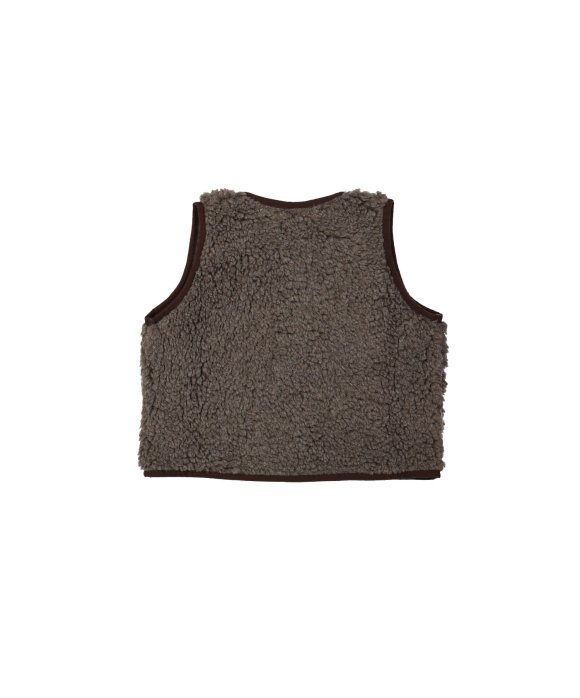 Bodywarmer teddy brun foncé