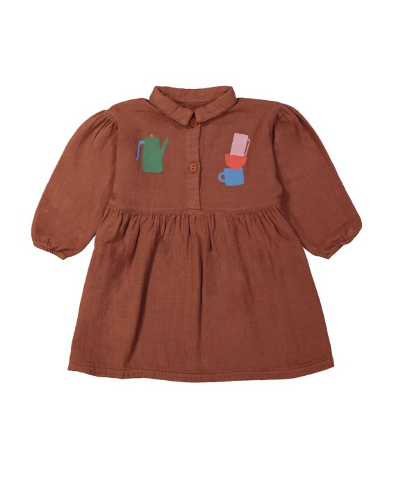 Robe théière rouge-brun