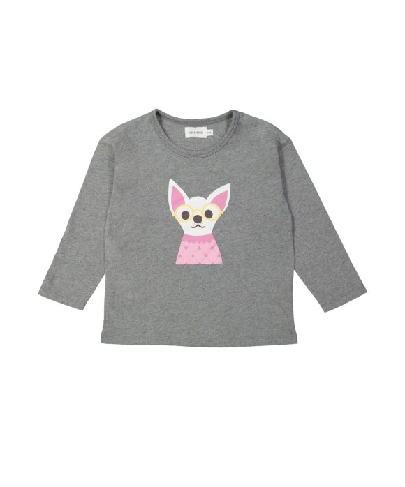 T-shirt chihuahua gris chiné