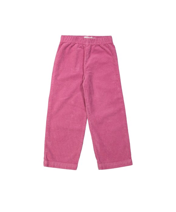 Confortable Pantalon straight larges côtes rose vif