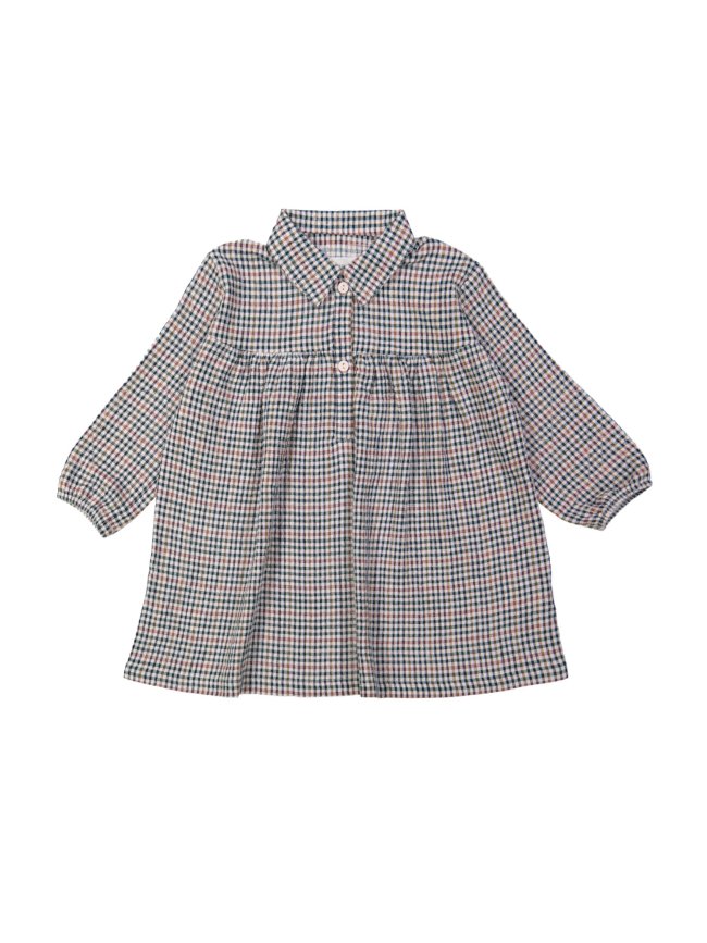 Robe carreaux rose clair
