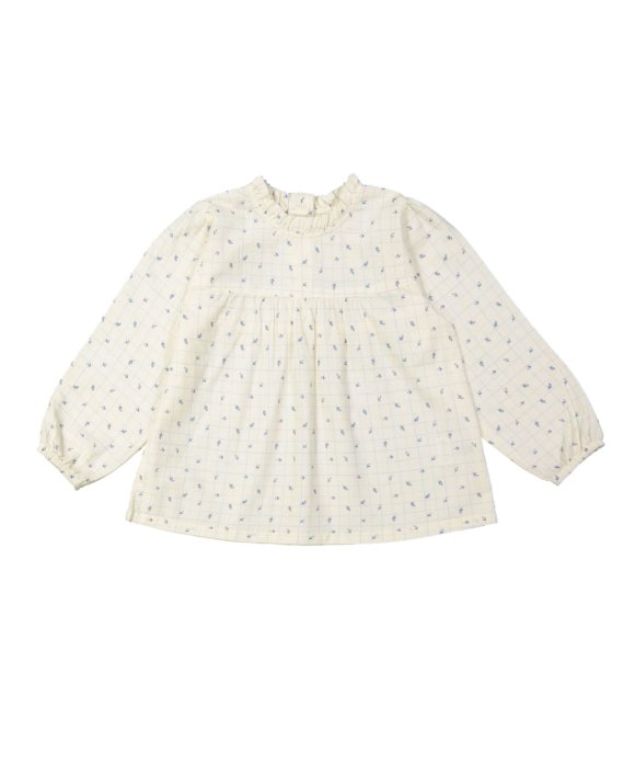 Blouse feuilles écru