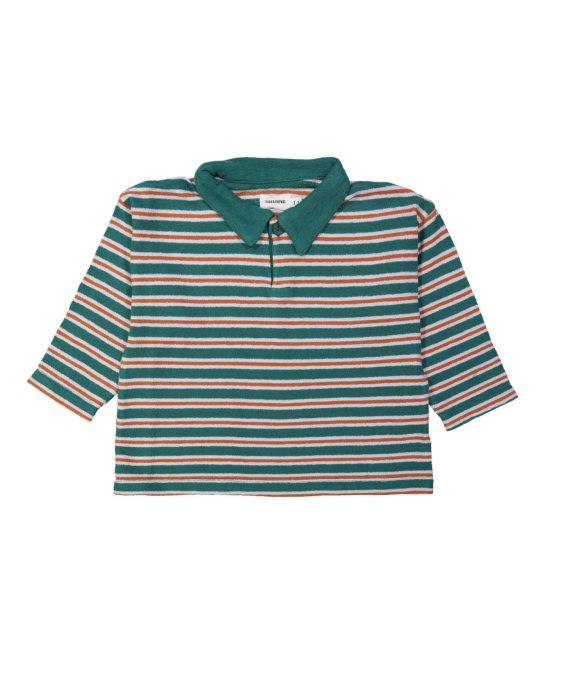 Polo rayé bleu clair