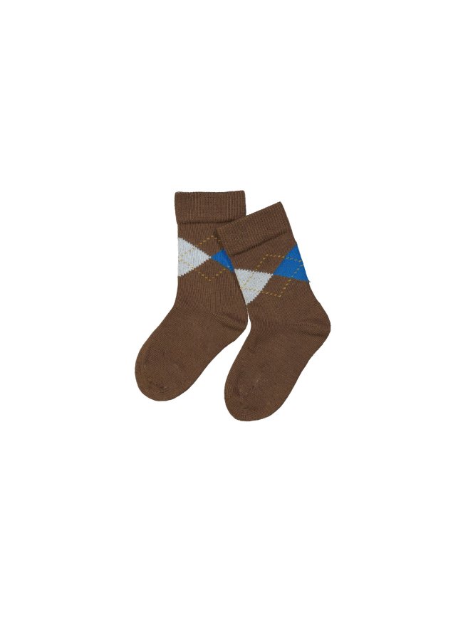 Chaussette carreaux marron