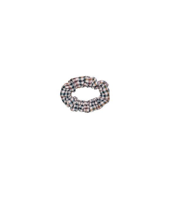 Scrunchie carreaux rose clair
