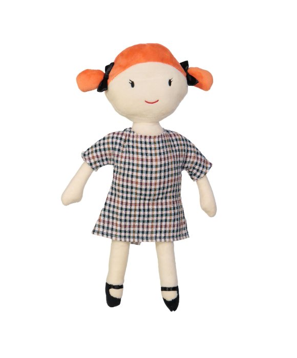 Robe de poupée carreaux rose clair