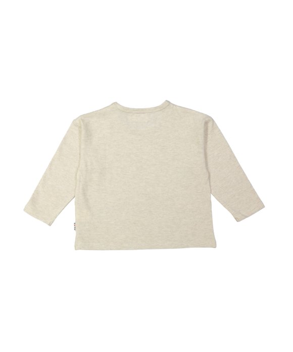 T-shirt fines rayé beige
