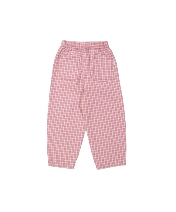Pantalon balloon carreaux rose