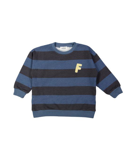 Sweater rayé F gris-bleu