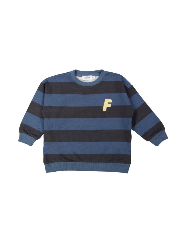 Sweater rayé F gris-bleu