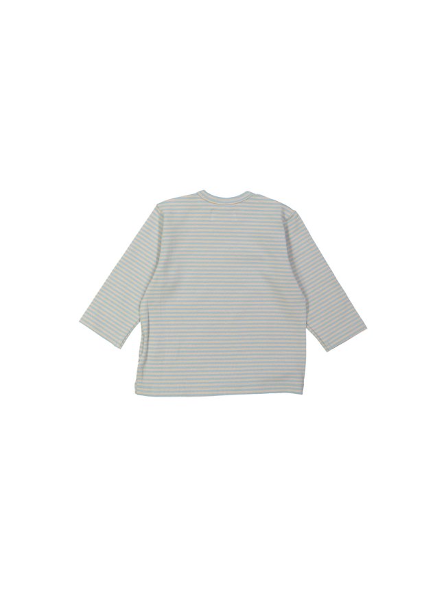 T-shirt rayé câlins et bisous bleu clair chiné