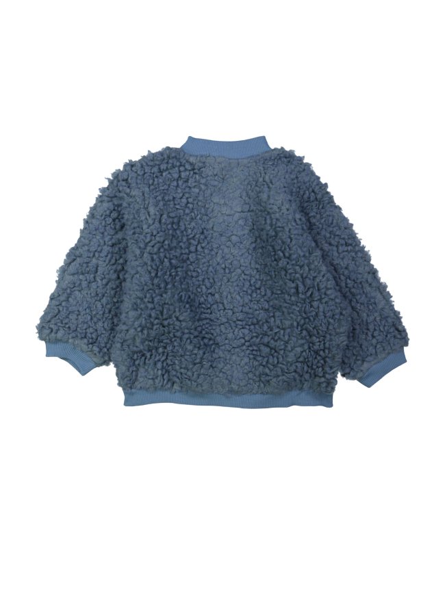 Gilet teddy gris-bleu