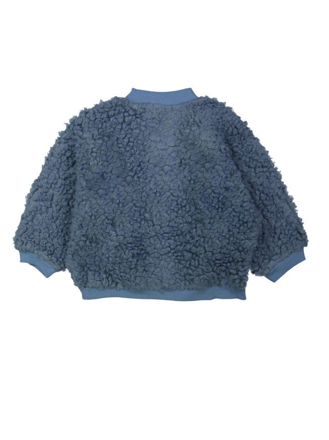 Gilet teddy gris-bleu