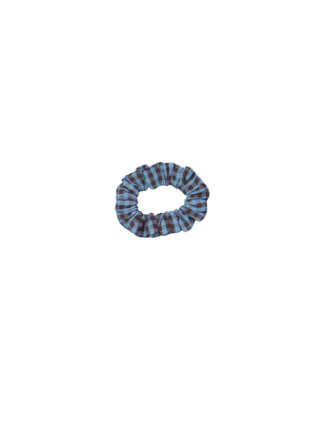 Scrunchie carreaux bleu