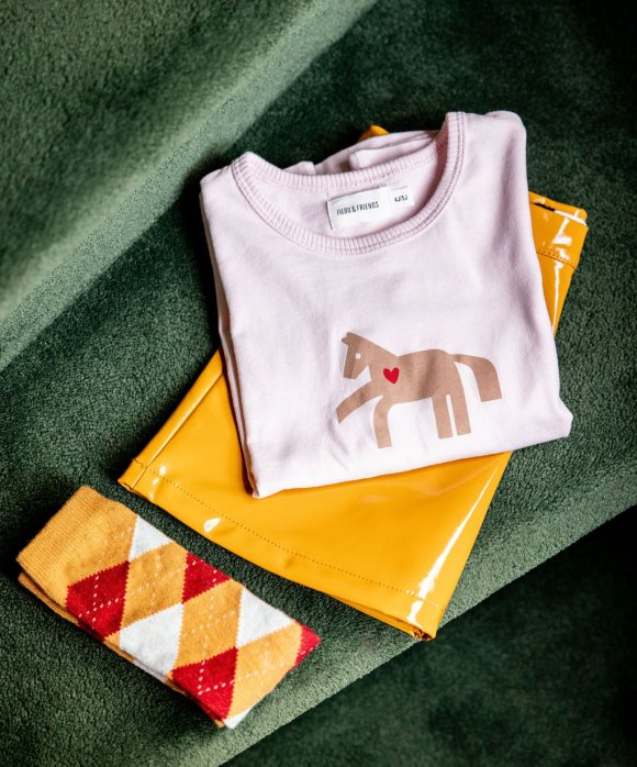 T-shirt cheval rose clair