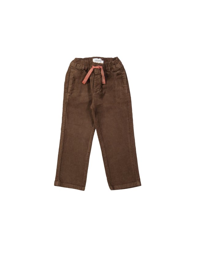 Confortable Pantalon côtes brun foncé