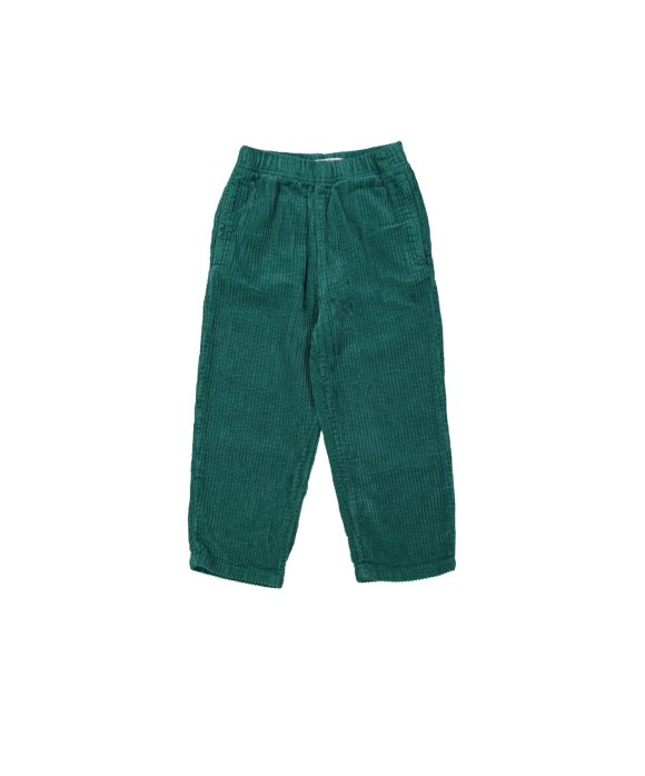 Confortable pantalon larges côtes vert foncé