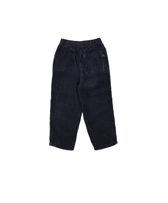 Confortable pantalon larges côtes bleu foncé
