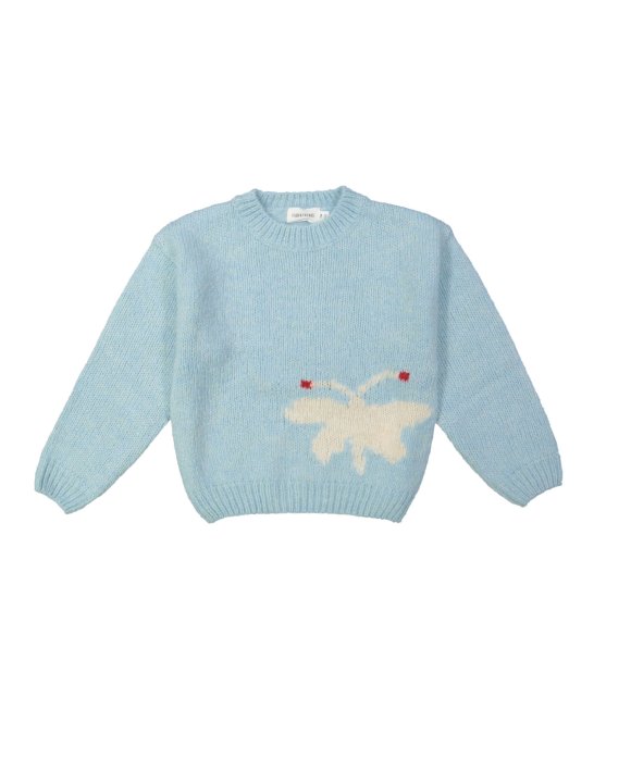 Pull papillon bleu clair