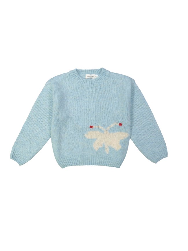 Pull papillon bleu clair