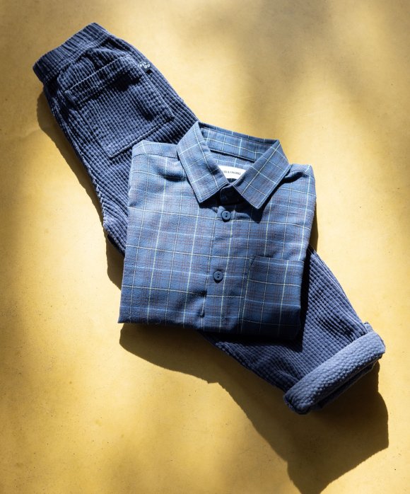 Chemise carreaux bleu foncé