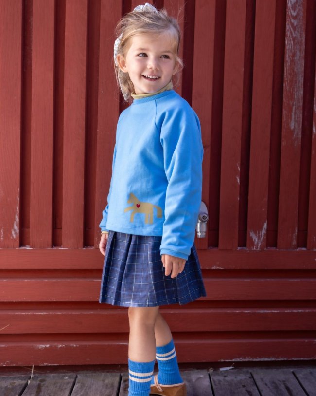 Sweater cheval délavé bleu