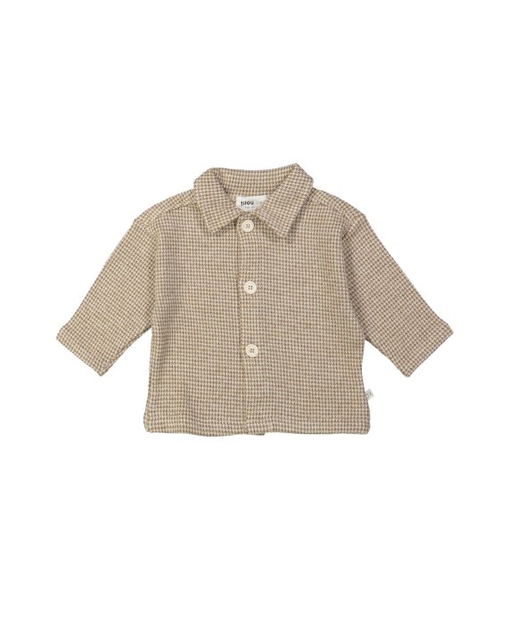 Chemise carreaux brun clair