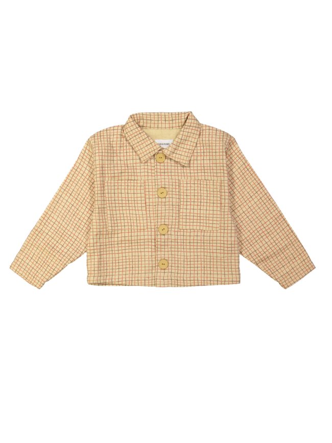 Blouse carreaux beige