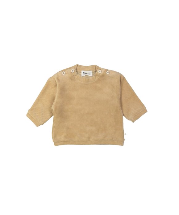 Sweater velours côtes beige