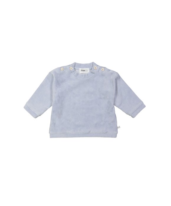 Sweater velours côtes bleu clair