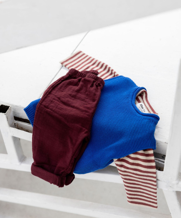 Debardeur bleu coton