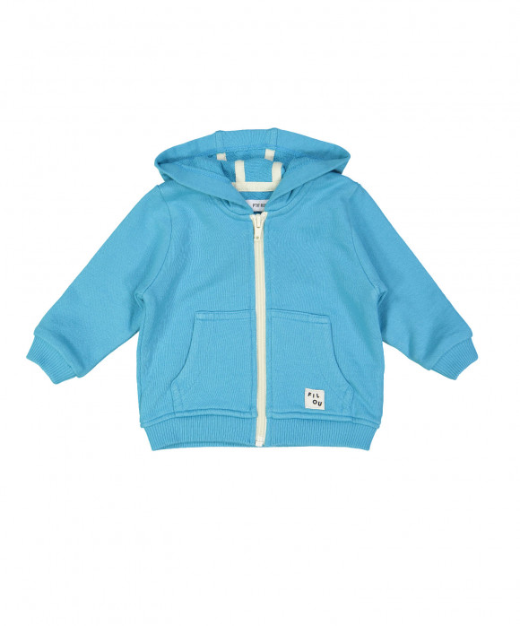 gilet capuche mini turquoise foncé