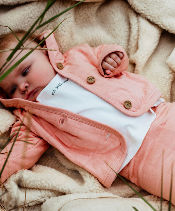 gilet mini matelasse rose clair