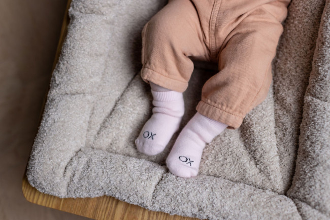 Chaussette éponge rose clair