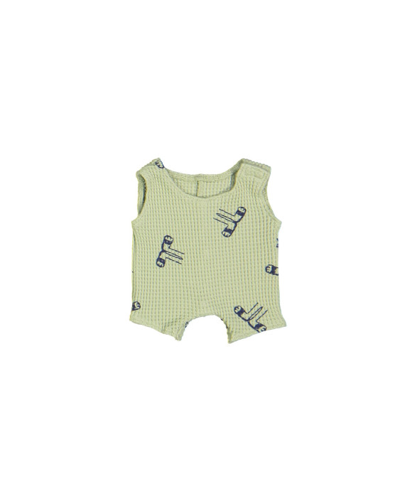 salopette de poupée gaufre à l'aise pistachio