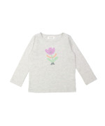 T-shirt fleur mélangé gris clair