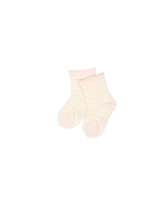 Chaussettes rayé rose clair