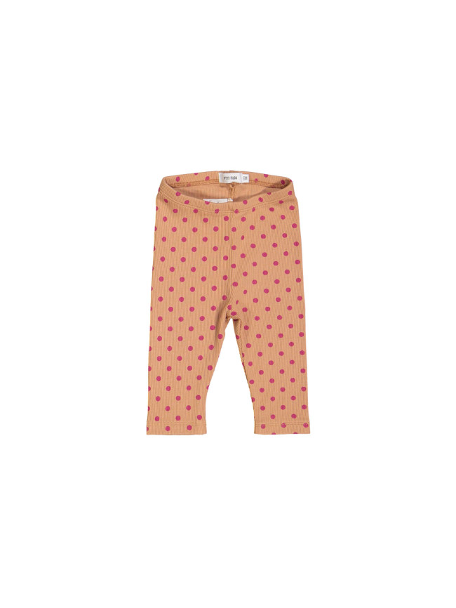 legging mini côtes pois caramel