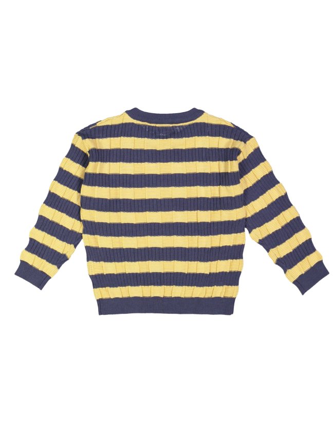 Pull côte gris-bleu