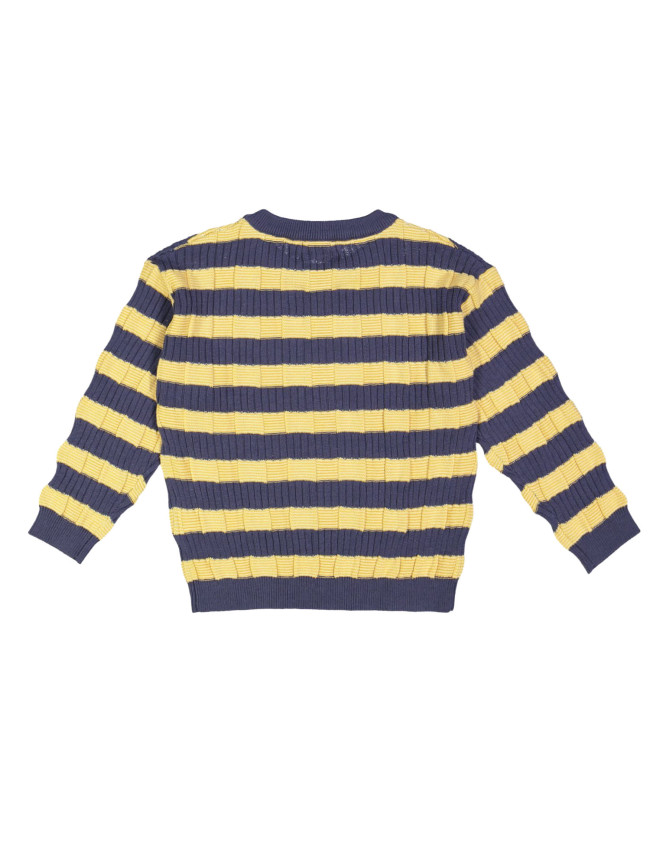 Pull côte gris-bleu