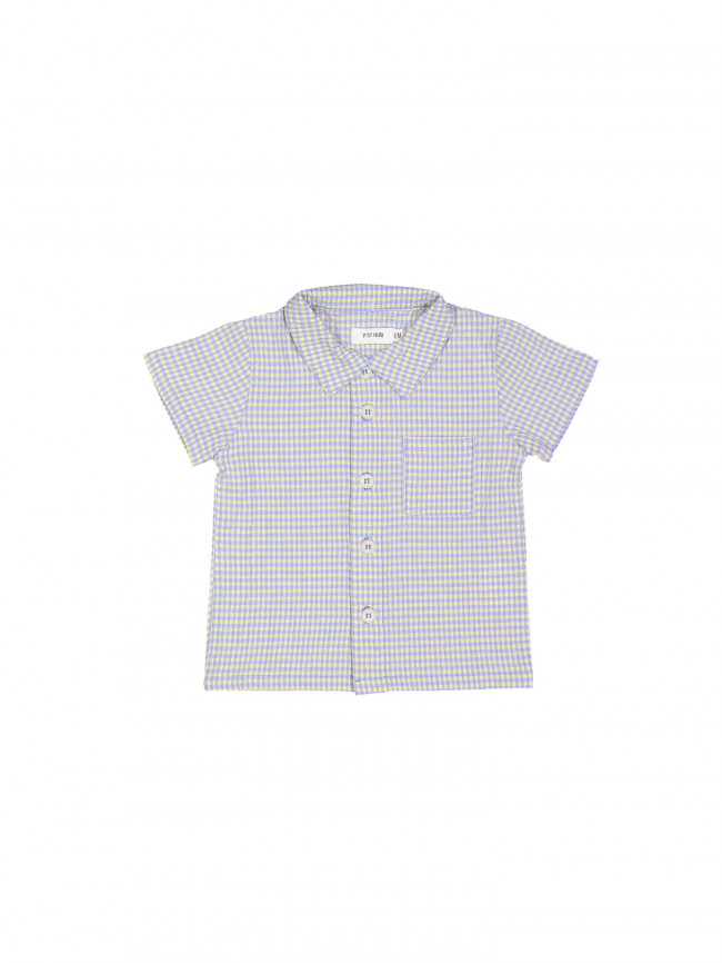 chemise mini vichy bleu