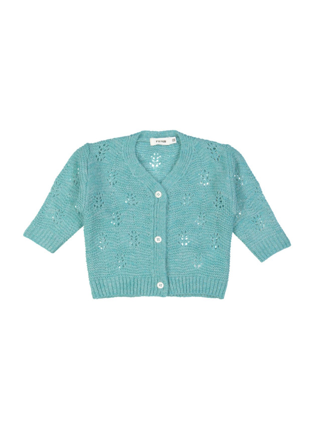 gilet mini ajouré vert