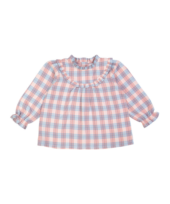 chemisier carreaux rose