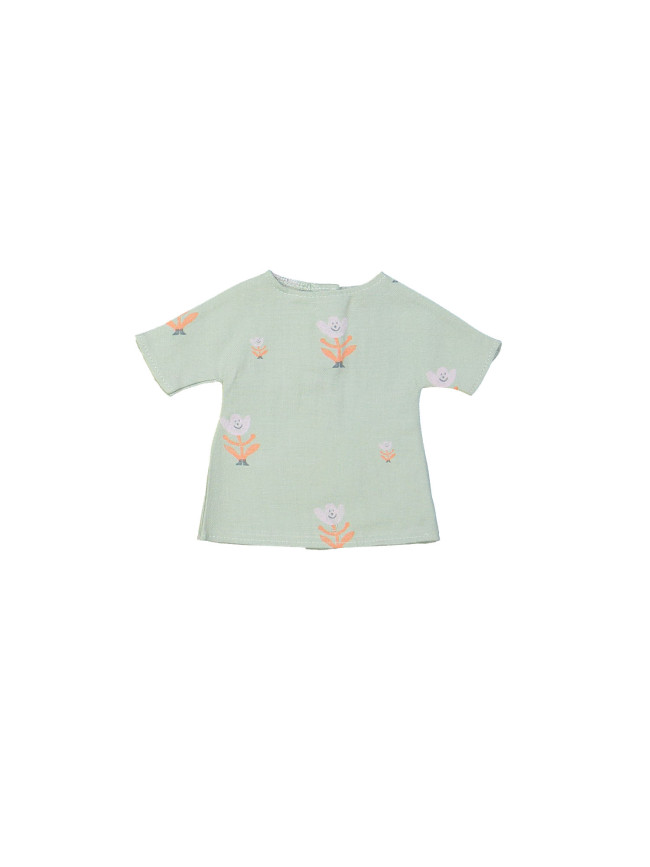 Robe de poupée fleur menthe